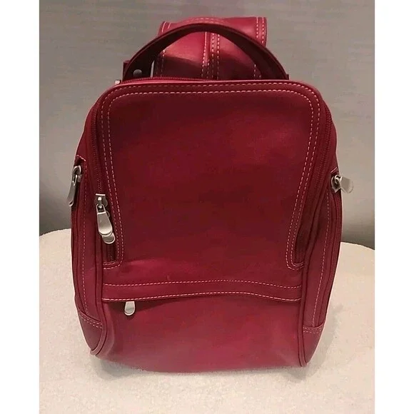 Le Donne Red Leather Mid Size Woman's Backpack/Purse Colombian Leather Bag - Picture 5 of 8
